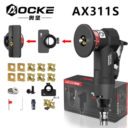 AOCKE AX311S Pneumatic Chamfering Machine Portable 45 Degree Chamfer Machine Metal Trimming 45° Arc Beveling Machine Air Tools