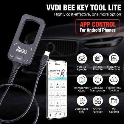 Xhorse VVDI Bee Key Tool Lite Key Generator Remote Programmer with 6PCS XKB501EN Remote Keys On Android Phone English Version