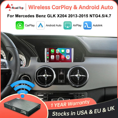 Wireless CarPlay Android Auto for Mercedes Benz GLK X204 2013-2015 with Mirror Link AirPlay Car Play Rear Camera Functions