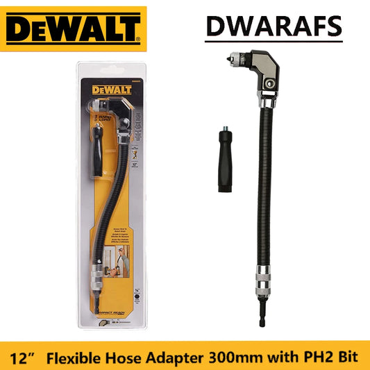 DEWALT DWARAFS Suport pentru biți pentru arbore flexibil în unghi drept 12” gata de impact Adaptor pentru furtun flexibil TINCĂ 1/4” 300 mm cu bit PH2