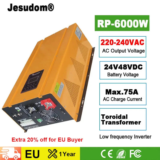 6KW 3KW 2KW Invertor toroidal Ieșire cu undă sinusoidală pură a transformatorului toroidal în afara rețelei DC 24V48V la AC230V