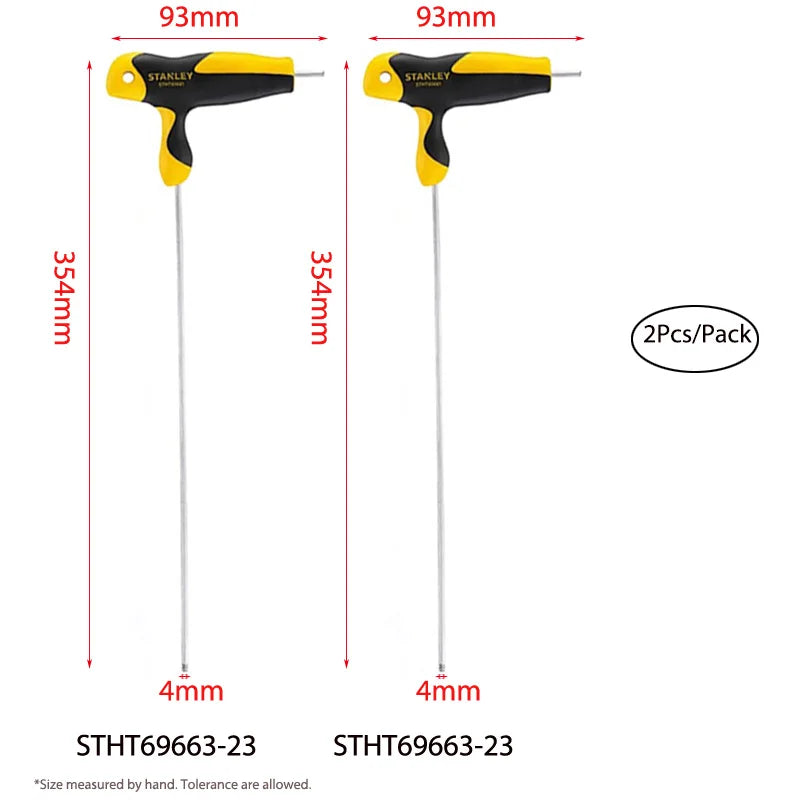 Stanley Extra Long T handle Allen keys Set 8mm 7mm 6mm 5mm 4mm 3mm 2.5mm 2mm Hexagonal Key Ball Tips Professional Screwdriver