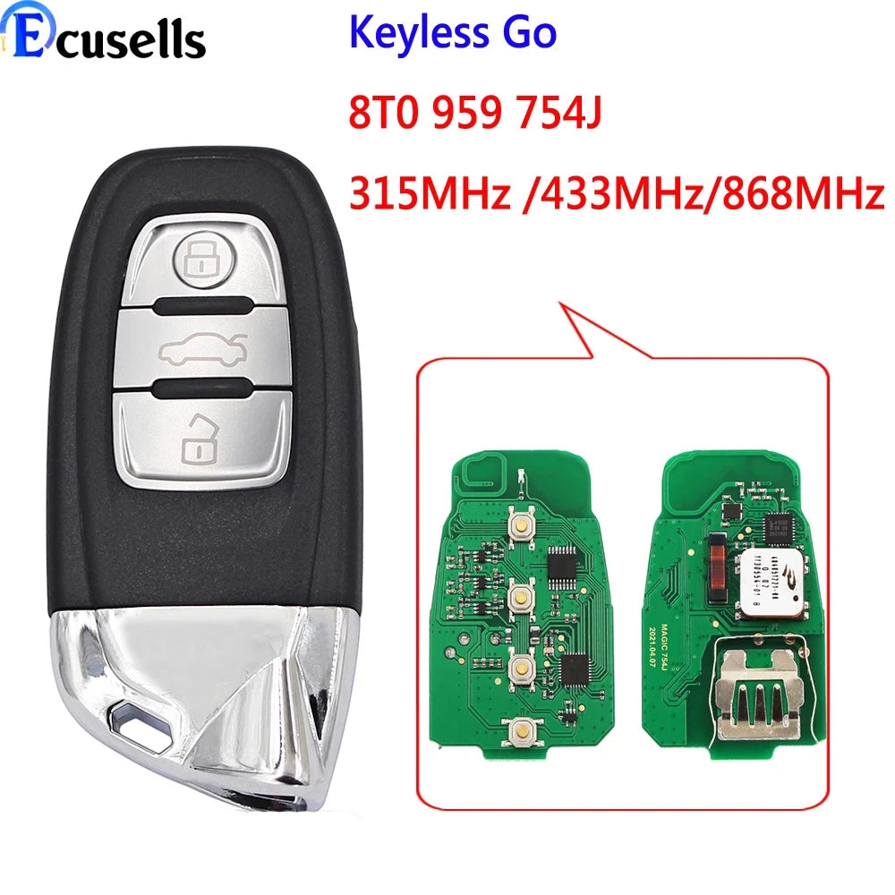 Luxury Keyless Go Smart Remote Key Fob For Q5 A4L A5 A6 A7 A8 for Lamborghini  for Huracán for Aven 8T0 959 754J