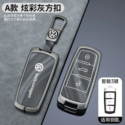 Leather Car Zinc Alloy  Key Case Cover Remote Shell For Volkswagen VW Passat  3C CC B6 B7 B7L R36 Maogotan B5 Keychain Accessory