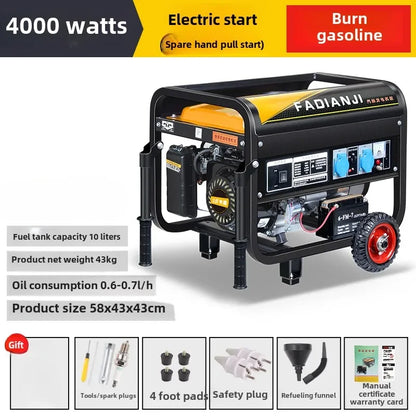 Gasoline generator 220V household small single three-phase 380 volts dual voltage 5KW6/8/10 kW frequency conversion outdoor