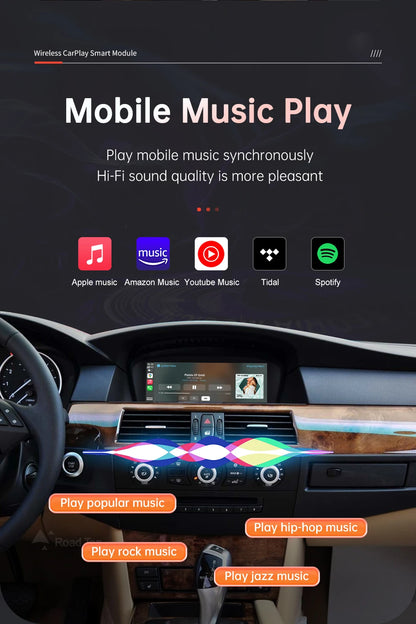 RoadTop Wireless CarPlay Android Auto pentru BMW Seria 3 E90 E91 E92 E93 Seria 5 E60 E61 2008-2013 cu funcție AirPlay Car Play