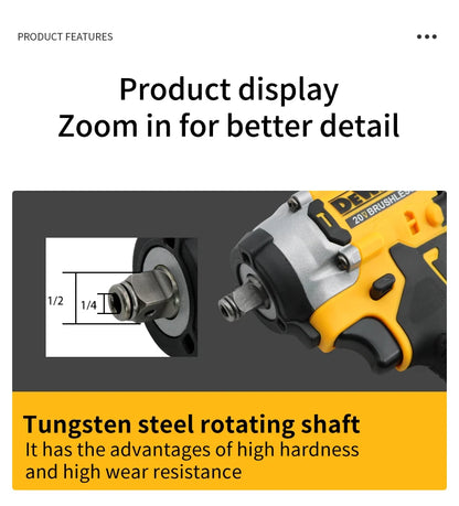 DEWALT DCF921 20V Cheie cu impact fără perii 1/2 inch Burghiu electric fără fir Uneltă electrică multifuncțională cu viteză variabilă