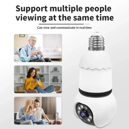 Cameră cu bec LED E27 8MP Cameră de supraveghere WiFi Urmărire automată AI Video pentru interior Zoom 8X Color Viziune nocturnă Cameră fără fir CCTV