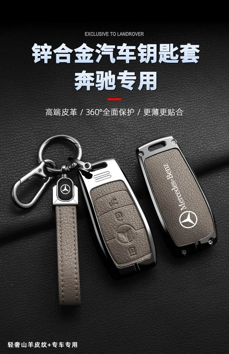 Leather Car Key Case Cover Holder Protector For Mercedes Benz A B C E Class GLS GLA GLK GLC CLS CLA AMG W204 W205 W212 W463 W176