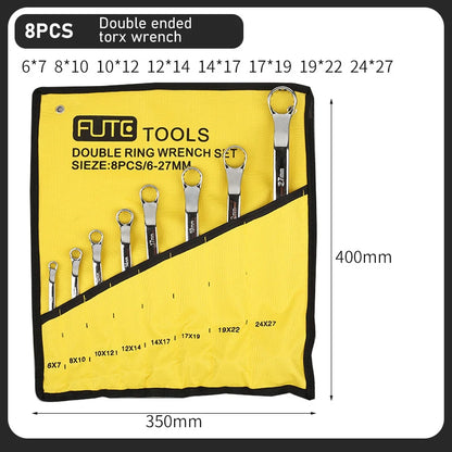 FUTE Ratcheting Combination Wrench Set 6-32 6-27 6-24 Metric Flex Head CRV Spanner Bag Gear Spanner Set Car Key Repair Tool