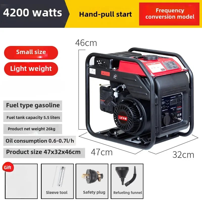 Gasoline generator 220V household small single three-phase 380 volts dual voltage 5KW6/8/10 kW frequency conversion outdoor