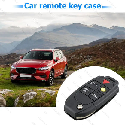 5 Buttons Flip Remote Key Case FOB Replacement Fit for VOLVO S60 2000-2009 / S80 1999-2006 /V70 2000-2007 XC90 2002-2013 Car Key