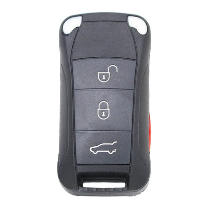 XNRKEY 2/4/3+1 boutons Flip Remote Key Shell Fob pour Porsche Cayenne 2003+ lame HU66 non coupée étui de clé de voiture à distance pliable