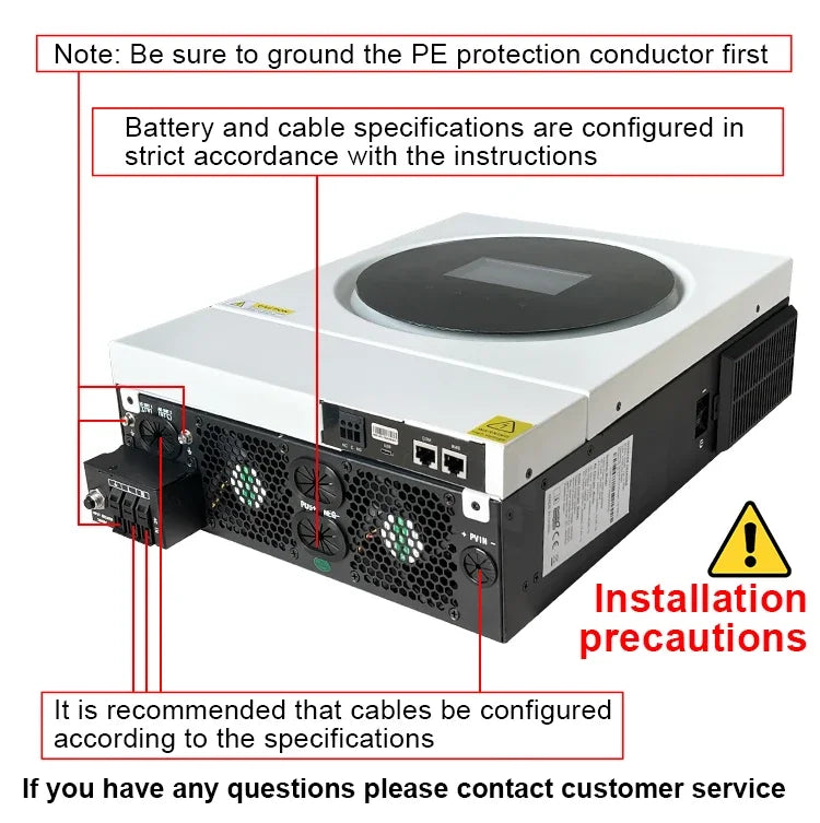 4KW 6KW Off Grid Hybrid Solar Inverter Max.Charge Current 120A Built in MPPT Pure Sine Wave 230VAC Output Battery Voltage 24V48V