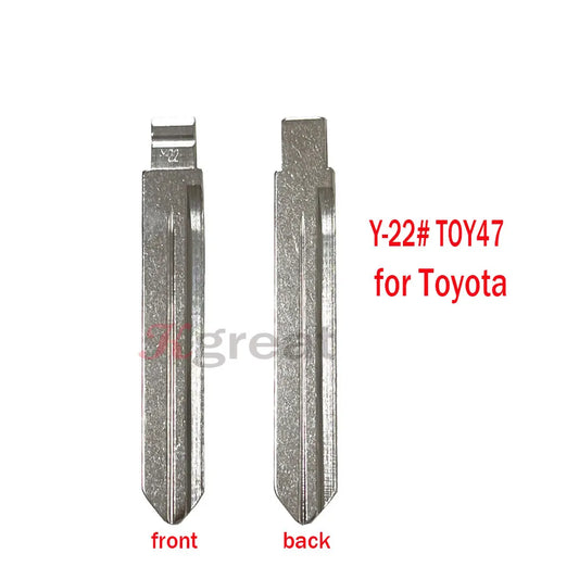 10 buc/lot Y-22 # KD lamă de cheie TOY47 metal netăiat netăiat cu telecomandă la distanță pentru Toyota Corolla pentru Keydiy KD Xhorse VVDI