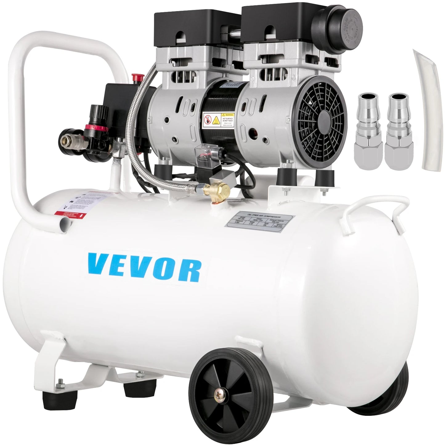 VEVOR 750W Air Compressor Quiet Oil-Free Air Compressor Portable Air Compressor W/50L Steel Tank for Home Repair/Tire Inflation