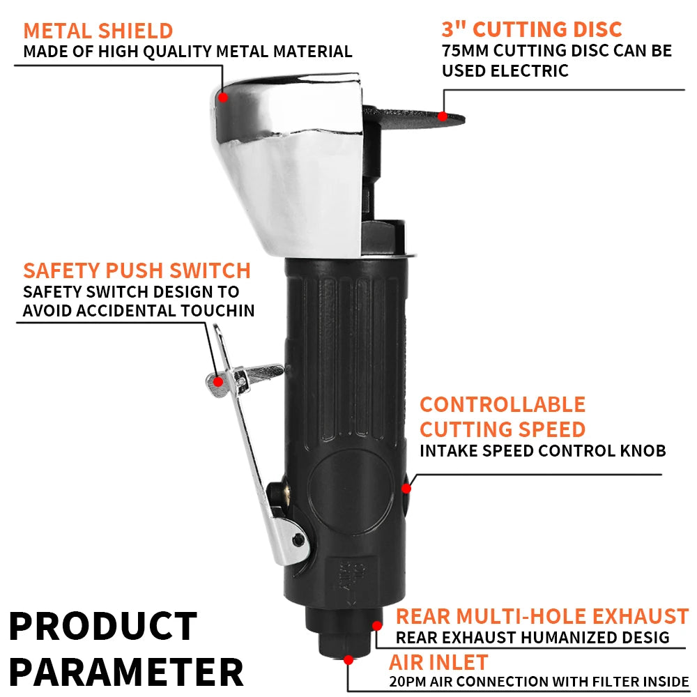 Mașină de tăiat cu instrumente pneumatice multifuncționale de 3 inci, 20000 rpm, polizoare de tăiat metal