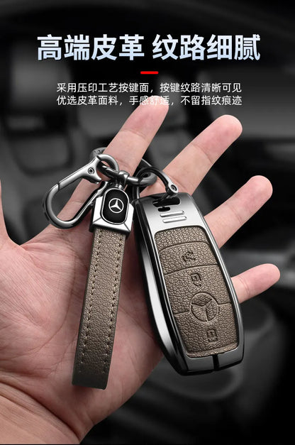 Leather Car Key Case Cover Holder Protector For Mercedes Benz A B C E Class GLS GLA GLK GLC CLS CLA AMG W204 W205 W212 W463 W176