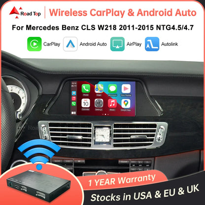 Road Top Wireless CarPlay Android Auto for Mercedes Benz CLS W218 2011-2015 with Mirror Link AirPlay Rear Camera Functions