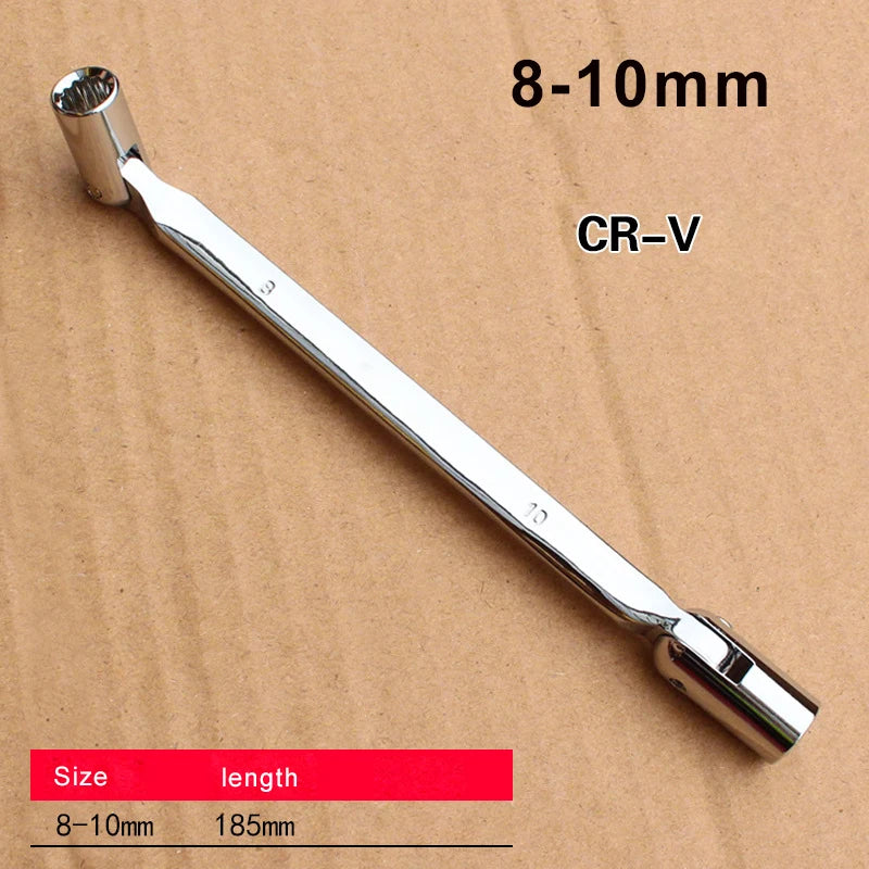 1pcs Metric Double end 12 point PT Swivel Head Flexible Socket Wrench Spanner CRV steel Tool