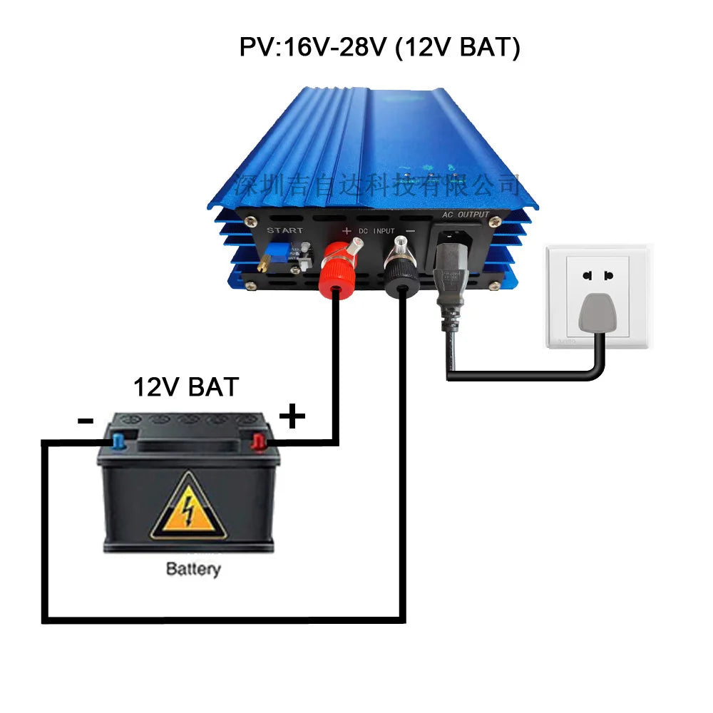 Grid Tie Micro 12V 24V 48V la AC 110V sau 220V 500W 600W MPPT Invertor conectat la rețea solară Putere de descărcare a bateriei reglabilă