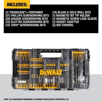 Set de burghie cu impact DEWALT FlexTorq 100 buc cu cutie de depozitare Accesorii pentru scule electrice DWANGFT100SET