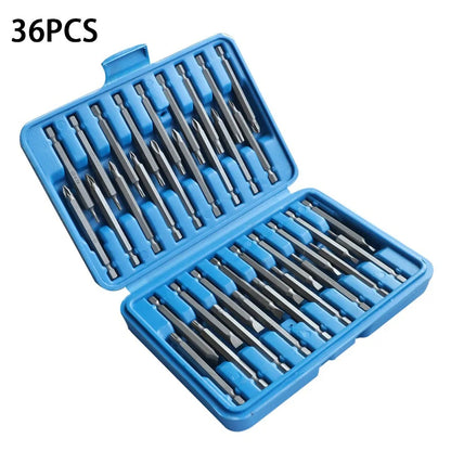 50/36pcs 75mm Extra Long Reach Bit Set Security Magnetic Screwdriver Bits Torx Star Hex Bit Security Bit Set CRV Screwdriver Bit