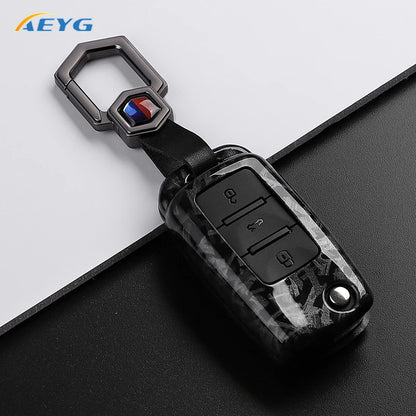 ABS Carbon Fiber Car Key Case Cover For VW Volkswagen Polo Tiguan Passat B5 B6 B7 Golf 4 5 6 MK6 Jetta Lavida For Skoda Octavia