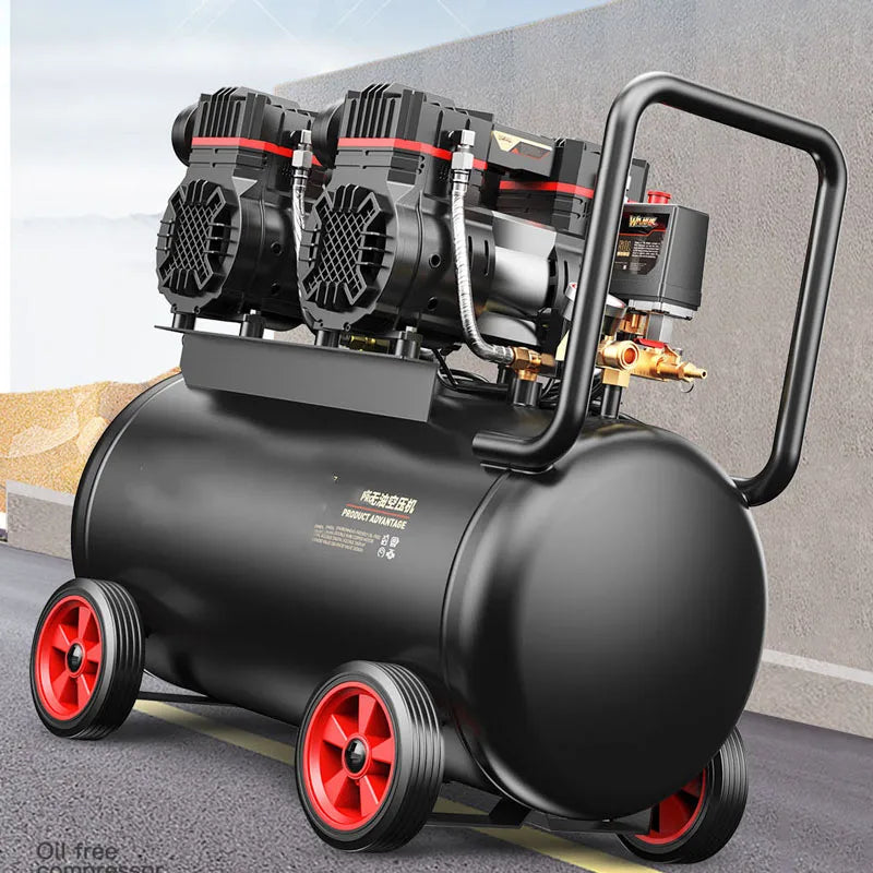 15L 25L 40L 3180W Compresor de aer silențios Pompă de aer portabilă, fără ulei, pentru reparații la domiciliu, umflarea anvelopelor, compresor în șoaptă