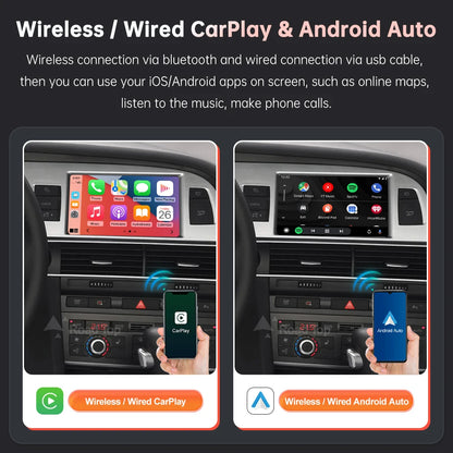 Road Top Wireless CarPlay Android Auto decorder for Audi A6 A7 2010-2011,with Mirror Link AirPlay Car Play Functions