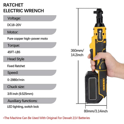 Electric Goddess Lithium Ratchet Wrench Removes Screws Nuts 3/8’ Drive Power Tools Household Multifunction High Power Handheld