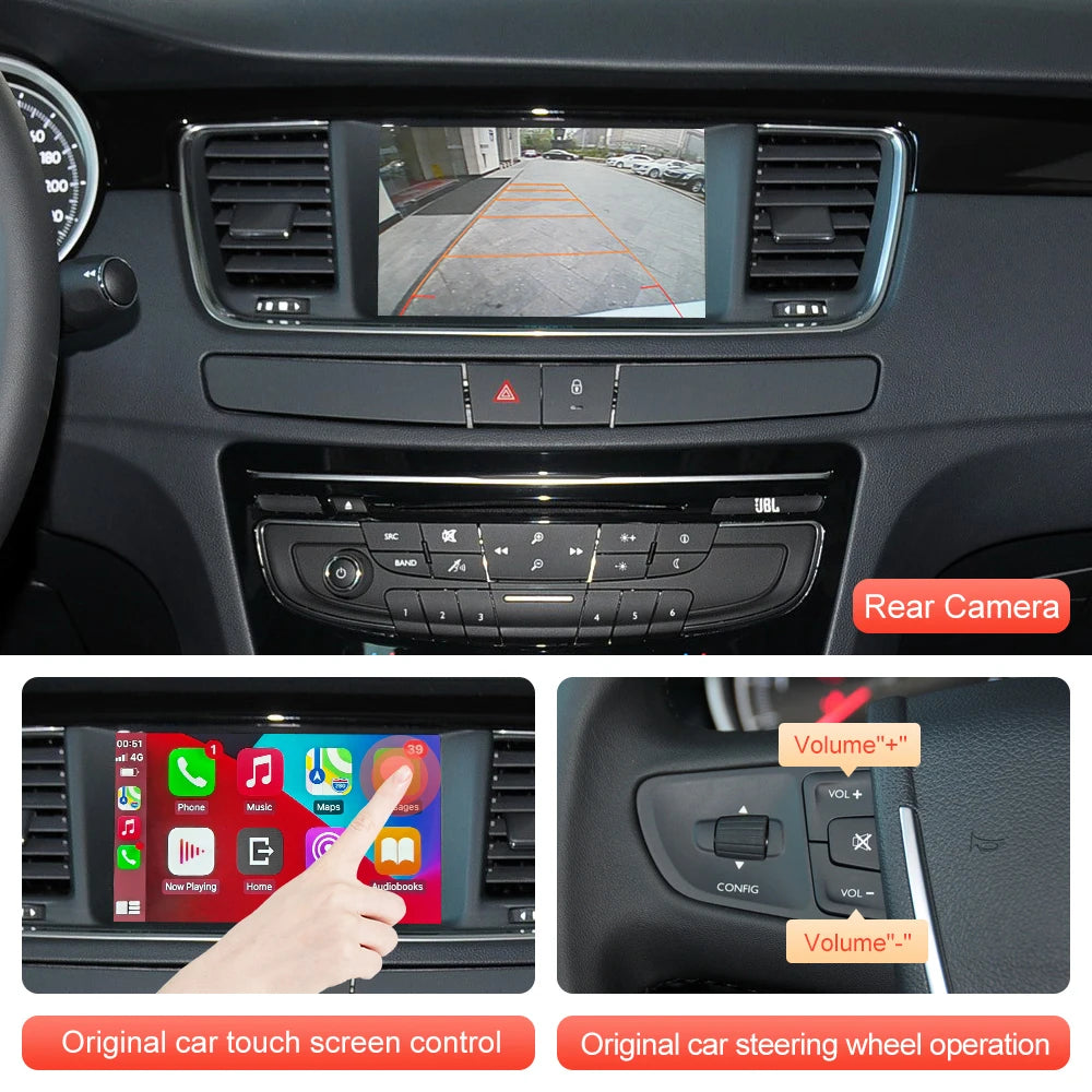 Wireless CarPlay pentru Peugeot 508 2008 408 2014-2016 Ecran 7“ cu Android Auto Mirror Link Accesoriu AirPlay Car Play