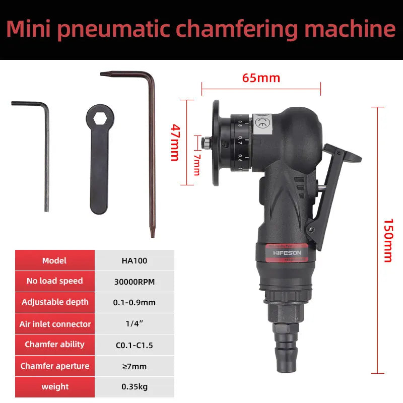 Mini Pneumatic Chamfering Machine Portable Metal Trimming Machine 45 Degree Deburring Blades and Bearings Angle Cutting Tool