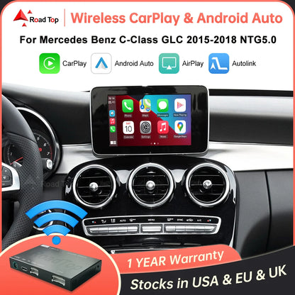 Wireless CarPlay Android Auto Decoder for Mercedes Benz GLC C-Class W205 2015-2018 with MirrorLink AirPlay Car Play Camera