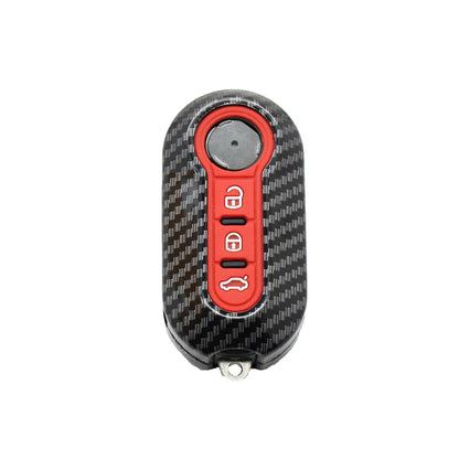 3 Buttons Carbon ABS Car  Folding Key Case Cover for Fiat Ducato 500 500L Panda Grande Punto Lancia Musa Remote Key Shell