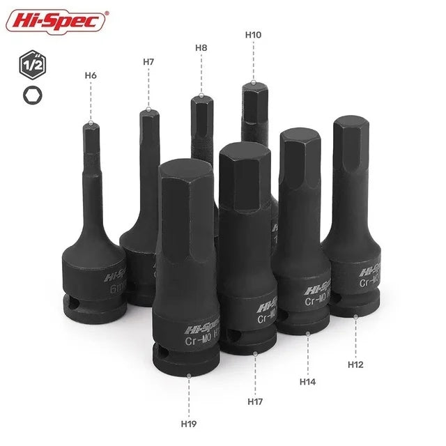 1/2 Adaptor universal pentru cheie cu impact Adaptor pentru cheie Cr-MO Set chei Set chei priză cu cap hexagonal Air Impact Craftsman H5-H19