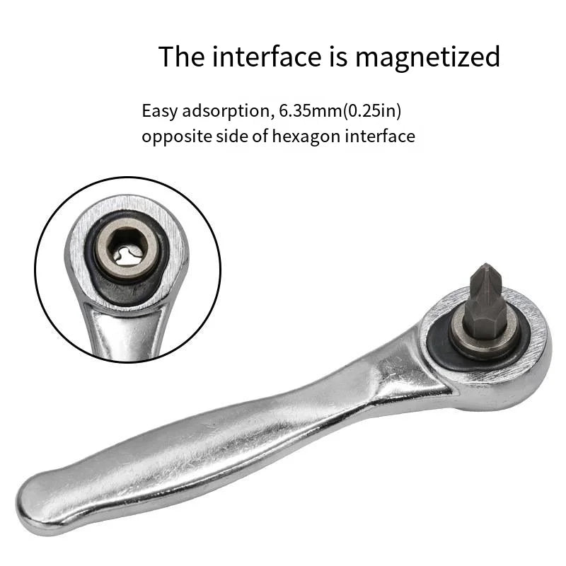 Ratchet Socket Wrench 72 Teeth Mini Hex Bit Driver Screwdriver Handle Quick Release Wrench Spanner