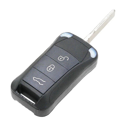 XNRKEY 2/4/3+1 boutons Flip Remote Key Shell Fob pour Porsche Cayenne 2003+ lame HU66 non coupée étui de clé de voiture à distance pliable