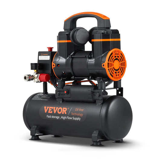 VEVOR Silent Air Compressor 900W 1450W 1800W Quiet Oil-free Portable Air Pump for Home Repair Tire Inflation Whisper Compressor