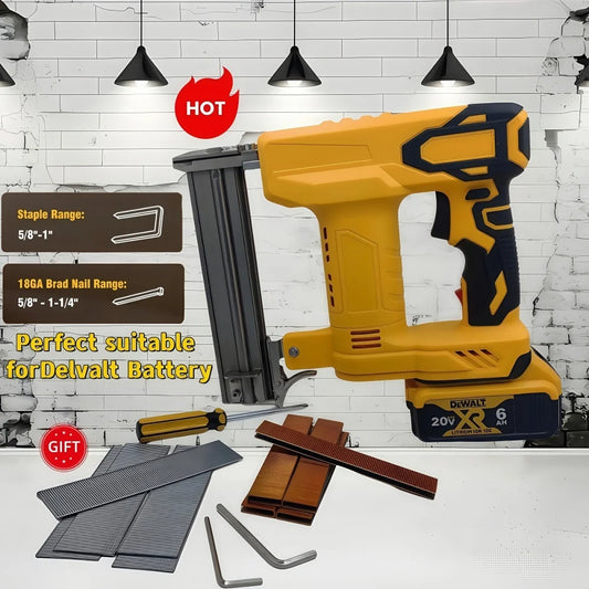 Pistol de unghii fără perii compatibil cu bateriile DeWalt - Putere și eficiență ridicate pentru bricolaj și uz profesional!