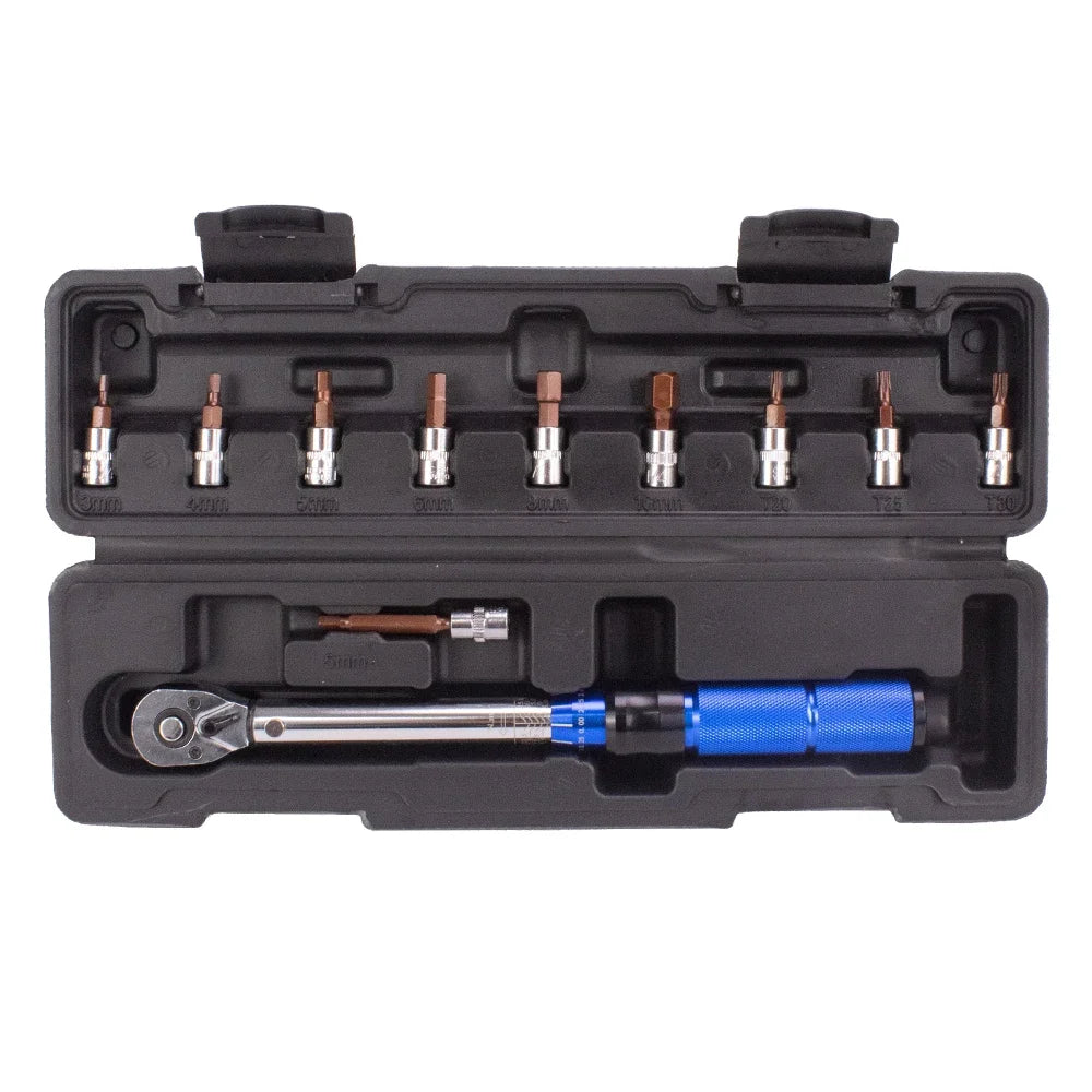 Set de chei dinamometrice profesionale de 5-25 N.m Micrometru 1/4'' Instrument de mână cu cheie de antrenare cu adaptor 3/8 - Ideal pentru reparații de mașini și biciclete