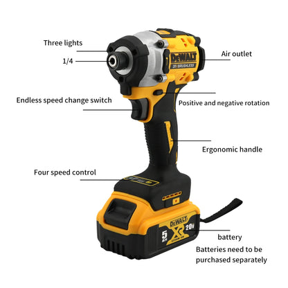 Mașină de găurit compactă cu acumulator DEWALT DCF860, baterie de 20 V, fără perii, cu perii, unelte electrice