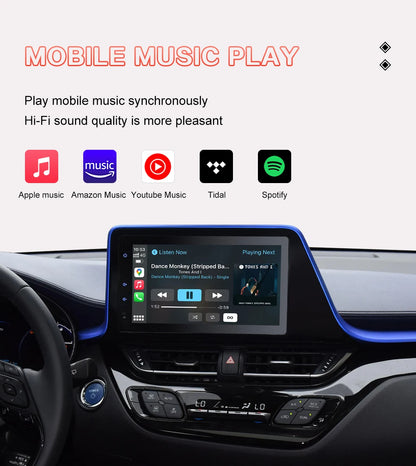 Carplay sans fil Android Auto pour Toyota 2014-2019 Tundra/Highlander/Tacoma/4Runner/Prius/Land Cruiser/Avalon/CH-R/Sienna