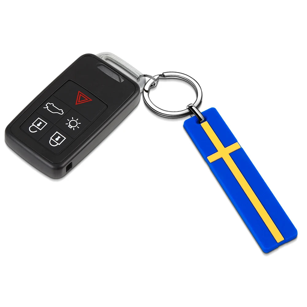 Swedish Flag Key Ring Key Buckle Decals For Volvo XC90 S90 V90 XC60 XC70 XC40 EM90 V90 V60 V40 Polestar Rdesign Volvo Key Ring