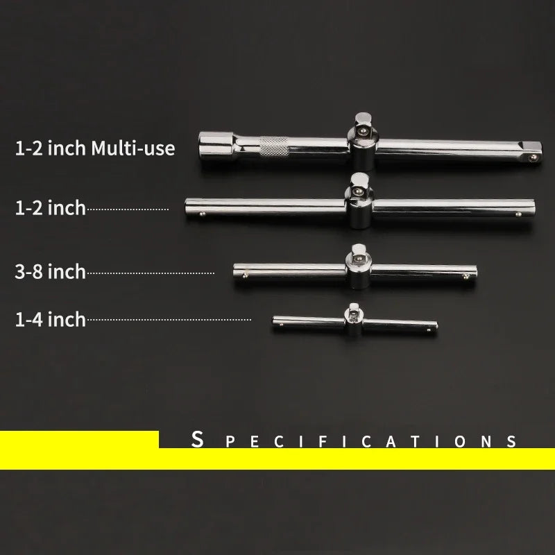 1/4" 3/8" 1/2" Prelungire cheie tubulară glisantă T Bar Instrumente de reparație auto Material Crv