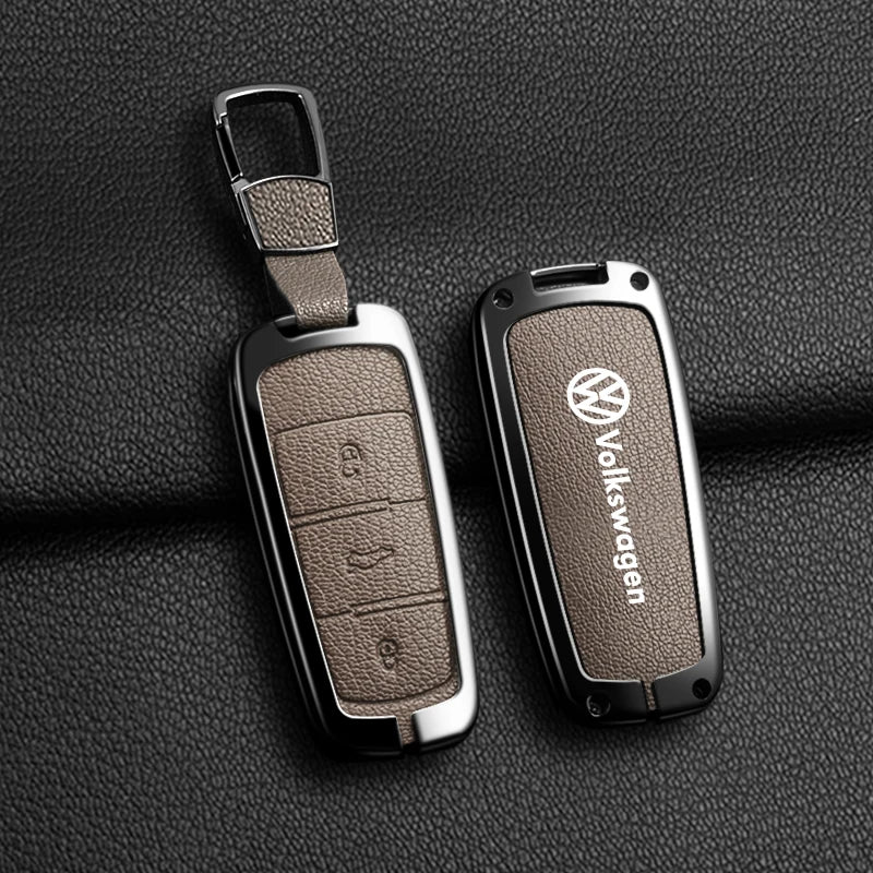 Leather Car Zinc Alloy  Key Case Cover Remote Shell For Volkswagen VW Passat  3C CC B6 B7 B7L R36 Maogotan B5 Keychain Accessory