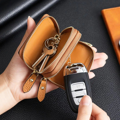 Car Key Case Signal Blocker Case Faraday Box Anti-Hacking Anti-Theft Key Fob RFID Signal Blocking Bag Leather Pouch Case Blocker