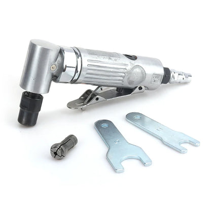 Mini 1/4 Air Angle Die Grinder 90 Degree Pneumatic Grinding Polisher Mill Engraving Machine Carving Tool Kit With Sanding Discs