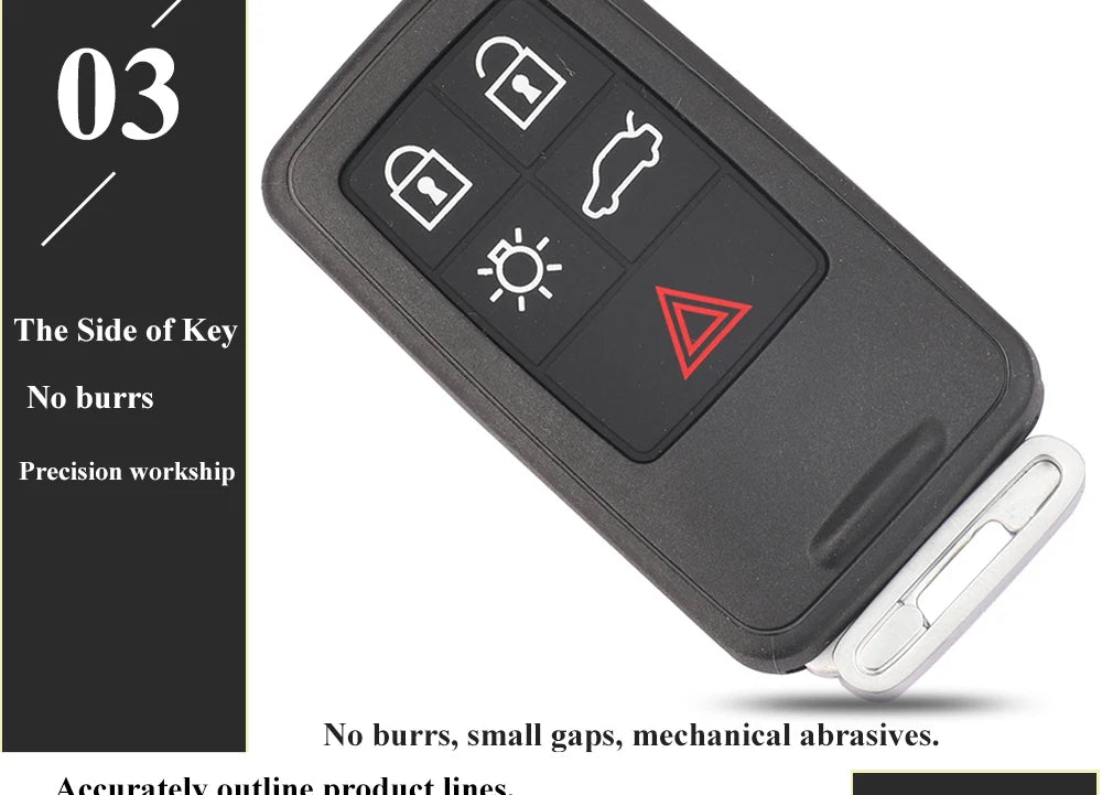 jingyuqin 5/6 Buttons Smart Car Key Shell Case Fob For Volvo S60 V60 S80 XC70 XC60 V70 V40 2008-2017 Remote Cover Replacement