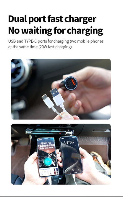 Mini încărcător universal pentru mașină Localizator GPS Tracker Brichetă iPhone USB Type-C Găsește aplicația mea oficială Apple Urmărire vehicul GPS